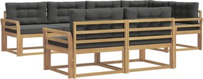 vidaXL Σειρά Καναπέ Εξωτερικού 6 pcs Άσπρο και Ανθρακί Πολυεστέρας