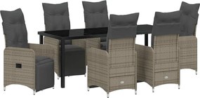 vidaXL Σέτ φαγητού για κήπο 7 pcs Μπεζ συνθετικό ρατάν