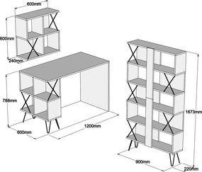 Study Desk &amp; Bookshelf Extra 2 - White White
Black