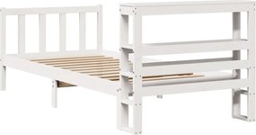 vidaXL Σκελετός Κρεβ. Χωρίς Στρώμα Λευκό 90x200 εκ Μασίφ Πεύκο