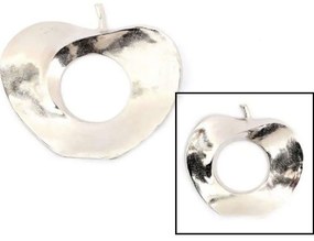 Διακοσμητικό Τοίχου Μήλο 014.WP2234A 24,5x23,x4cm Silver Αλουμίνιο