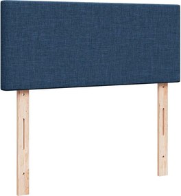 vidaXL Κρεβάτι Boxspring με Στρώμα Μπλε 120x190 εκ. Υφασμάτινο