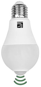 Adeleq Λάμπα Led Αχλάδι Ε27 12W Με Ανιχνευτή Κίνησης Yπέρυθρης Ακτίνας Λευκό 4-33121