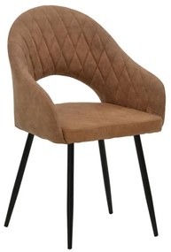 Καρέκλα - Πολυθρόνα Macie ύφασμα καφέ antique-μαύρο 58x50x85εκ 58x50x85 εκ.