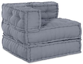 vidaXL 3 Θέσεων Modular Pouffe Καναπές Μετατρεπόμενος Γκρι