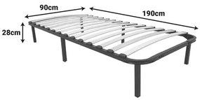 Σομιές μεταλλικός Amaso σε μαύρη απόχρωση 90x190x28εκ 90x190x28 εκ.