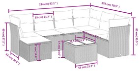 vidaXL Σετ Καναπέ Κήπου 8 τεμ. Μικτό Μπεζ Συνθετικό Ρατάν με Μαξιλάρια