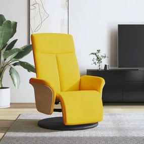 vidaXL Πολυθρόνα Ανακλινόμενη με Υποπόδιο Ανοιχτό Κίτρινο Υφασμάτινη