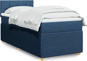 vidaXL Κρεβάτι Boxspring με Στρώμα Μπλε 100 x 200 εκ. Υφασμάτινο