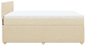 vidaXL Κρεβάτι Boxspring με Στρώμα Κρεμ 160x200 εκ. Υφασμάτινο