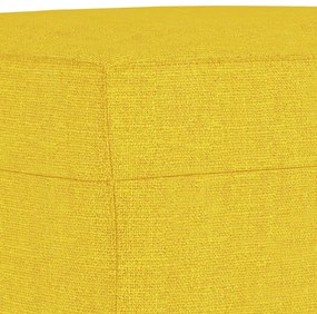 vidaXL Καναπές Τριθέσιος Ανοιχτό Κίτρινο 180 εκ. Υφασμάτινος Υποπόδιο