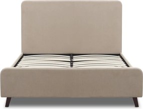 Κρεβάτι Ovelia Megapap υφασμάτινο χρώμα μπεζ 120x200εκ.