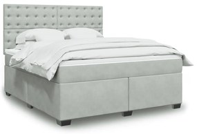 ΚΡΕΒΑΤΙ BOXSPRING ΜΕ ΣΤΡΩΜΑ ΑΝΟΙΧΤΟ ΓΚΡΙ 180X200 ΕΚ. ΒΕΛΟΥΔΙΝΟ 3293290