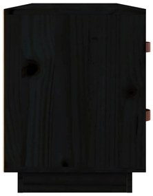 Παπουτσοθήκη Μαύρο 100x34x45 εκ. από Μασίφ Ξύλο Πεύκου - Μαύρο