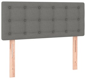 vidaXL Κρεβάτι Boxspring με Στρώμα Σκούρο Γκρι 120x190 εκ Υφασμάτινο