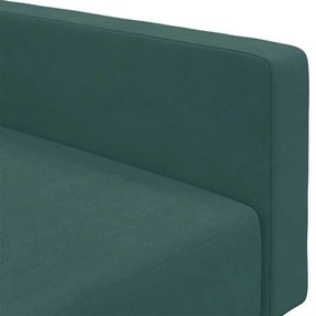 Καναπές Κρεβάτι Διθέσιος με Υποπόδιο Σκούρο Πράσινο Βελούδινος - Πράσινο