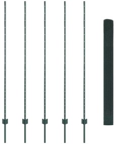 vidaXL Φράχτης με Στήλες. Πράσινο 1.6 x 10 m Ατσάλι