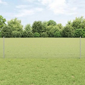vidaXL Φράχτης Welded Wire με 5 U Posts Ασημί 0.6x10 μ Χάλυβα