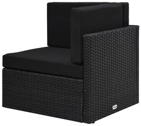 vidaXL Σαλόνι Κήπου Σετ 4 τεμ. Μαύρο από Συνθετικό Ρατάν με Μαξιλάρια