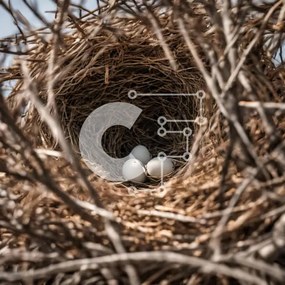 Intra Συλλεκτικό Ξύλινο Παζλ Plywood  4mm - Φωλιά πουλιού με τρία λευκά αυγά Σε Ξύλινο Κουτί - Διαστάσεις: 10x10 cm – 25 κομμάτια
