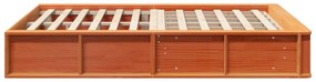 vidaXL Σκελετός Κρεβατιού Καφέ κεριού 140 x 190 cm Μασίφ ξύλο