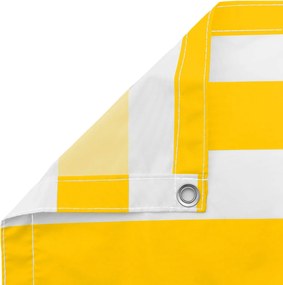 vidaXL Οθόνη Μπαλκονιού Κίτρινο και Λευκό 100 x 400 cm Ύφασμα Όξφορντ