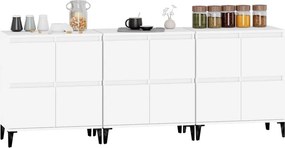 vidaXL Ντουλάπια 3 τεμ. Λευκό 60x35x70 εκ. Επεξεργασμένο Ξύλο