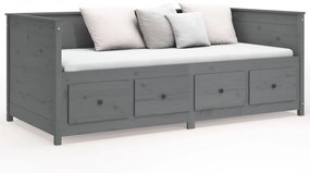 vidaXL 820387  Καναπές Κρεβάτι Γκρί 100 x 200εκ. από Μασίφ Ξύλο Πεύκου