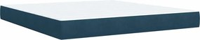 vidaXL Κρεβάτι Boxspring με Στρώμα Μπλε 180x200 εκ. Βελούδινο
