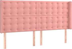 vidaXL Κρεβάτι Boxspring με Στρώμα Ροζ 160x200 εκ. Βελούδινο