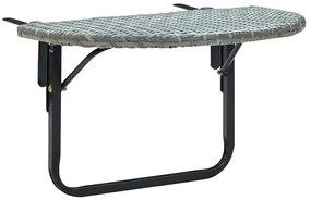 Τραπέζι Μπαλκονιού Γκρι 60 x 60 x 40 εκ. από Συνθετικό Ρατάν - Γκρι