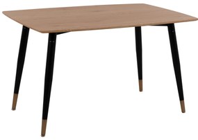 ΤΡΑΠΕΖΙ ALIZA ΡΟΥΣΤΙΚ ΜΕ ΦΥΣΙΚΗ ΕΠΙΦΑΝΕΙΑ & ΜΕΤΑΛΙΚΑ ΠΟΔΙΑ ΜΑΥΡΟ ΜΑΤ HM8553.01 120x80x74Υ εκ.