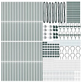 vidaXL Στύλος Περιφράξεων 52 pcs Γκρι 3,2 x 3,2 x 180 εκ
