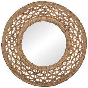 Καθρέπτης Mazun Inart ξύλο σε φυσική απόχρωση Φ60x8εκ