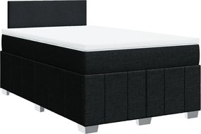 vidaXL Κρεβάτι Boxspring με Στρώμα Μαύρο 120x200 εκ. Υφασμάτινο