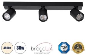 Σποτ Φωτιστικό Οροφής LED Downlight 30W Μαύρο Φυσικό 4500K LEONARDO 60348 Globostar-60348-Μαύρο 60348