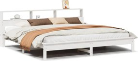 vidaXL Σκελετός Κρεβ. Χωρίς Στρώμα Λευκό 180x200 εκ Μασίφ Πεύκο