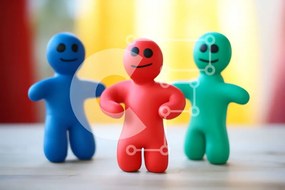 Intra Συλλεκτικό Ξύλινο Παζλ Plywood  4mm - Πολύχρωμες φιγούρες παιχνιδιών σε ένα τραπέζι Σε Ξύλινο Κουτί - Διαστάσεις: 10x10 cm – 25 κομμάτια