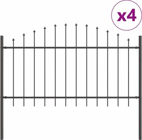 vidaXL Φράχτης Κήπου 4 pcs Γκρι 170 x 140 εκ