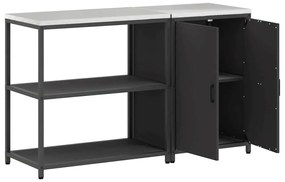 vidaXL Σετ Αποθήκευσης Κουζίνας 2 pcs Μαύρο Ψυχρής έλασης χάλυβας