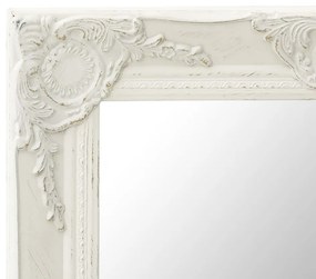Καθρέφτης Τοίχου με Μπαρόκ Στιλ Λευκός 50 x 40 εκ. - Λευκό