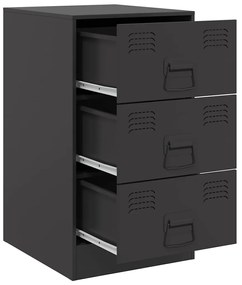 vidaXL Κομοδίνο Μαύρο 34,5x39x62 εκ. από Χάλυβα