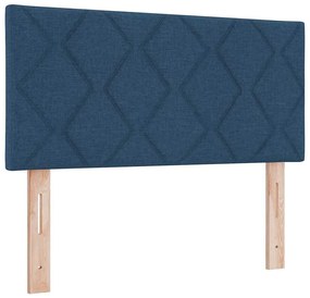 vidaXL Κρεβάτι box spring με στρώμα με στρώμα Μπλε 90 x 190 cm