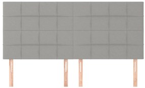vidaXL Κεφαλάρια Κρεβατιού 4 τεμ.Αν. Γκρι 100x5x78/88 εκ. Υφασμάτινο