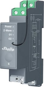 Shelly Qubino Pro 2 DIN rail Relay, 2-channel, Z-Wave