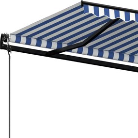 vidaXL Τέντα Συρόμενη Αυτόματη Μπλε / Λευκό 600x350 εκ.