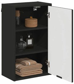 vidaXL Ντουλάπι Μπάνιου Μαύρο 39 x 23.5 x 65 εκ. Επεξεργασμένο ξύλο