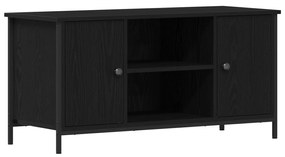 vidaXL Ράφι Τηλεόρασης Μαύρο Δρύινο 100x40x50 εκ. Κατασκευασμένο από Ξύλο και Χάλυβα