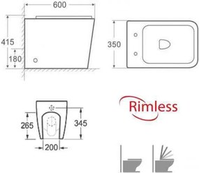 Karag LT 003D Rimless White BTW - Λεκάνη δαπέδου
