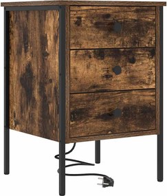 vidaXL Κομοδίνο 2 τμχ. Καπνιστό Δρύς 42 x 41 x 61 εκ